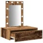 Mesa de Tocador Montada en la Pared con Luces LED de Madera Envejecida von , Schlafzimmerkommoden - Ref: Foro24-865224, Preis...