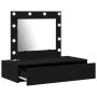 Mesa de Tocador Montada en la Pared con Luces LED en Roble Negro | Foro24.es | Tu tienda online para hogar, jardín y más Foro24.es