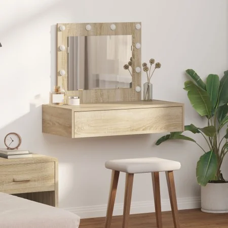 Mesa de Tocador Colgante con Luces LED de Roble de Sonoma | Foro24.es | Tu tienda online para hogar, jardín y más Foro24.es