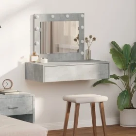 Mesa de Tocador Colgante con Luces LED Gris