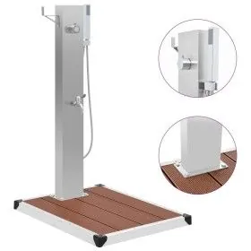 Ducha de jardín con plato acero inoxidable WPC de vidaXL, Accesorios para piscinas y spa - Ref: Foro24-3051291, Precio: 210,0...