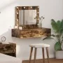 Mesa de tocador colgante con luces LED en roble ahumado | Foro24.es | Tu tienda online para hogar, jardín y más Foro24.es