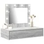 Mesa de tocador montada en la pared con luces LED gris sonoma | Foro24.es | Tu tienda online para hogar, jardín y más Foro24.es