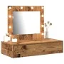 Mesa de Tocador Montada en la Pared con Luces LED de Madera Antigua | Foro24.es | Tu tienda online para hogar, jardín y más Foro24.es
