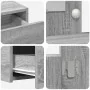 Mesa de tocador montada en la pared con luces LED gris sonoma | Foro24.es | Tu tienda online para hogar, jardín y más Foro24.es