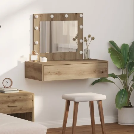 Tocador montado en la pared con luces LED de roble artesanal | Foro24.es | Tu tienda online para hogar, jardín y más Foro24.es