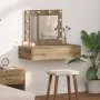 Tocador montado en la pared con luces LED de roble artesanal | Foro24.es | Tu tienda online para hogar, jardín y más Foro24.es