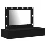 Mesa de tocador montada en la pared con luces LED en roble negro | Foro24.es | Tu tienda online para hogar, jardín y más Foro24.es