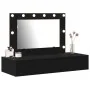 Mesa de tocador montada en la pared con luces LED en roble negro | Foro24.es | Tu tienda online para hogar, jardín y más Foro24.es