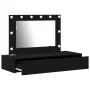 Mesa de tocador montada en la pared con luces LED en roble negro | Foro24.es | Tu tienda online para hogar, jardín y más Foro24.es