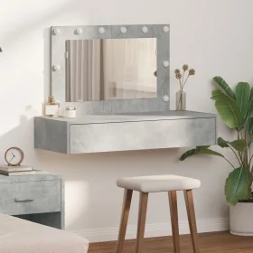 Mesa de tocador colgante con luces LED en gris