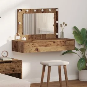 Mesa de Tocador Colgante con Luces LED Madera