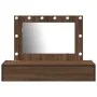 Mesa de tocador colgante con luces LED de roble marrón | Foro24.es | Tu tienda online para hogar, jardín y más Foro24.es