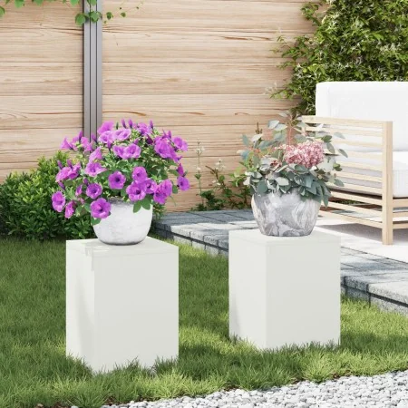 Soportes de Plantas para Exteriores Pilar 2 pcs Blanco 24x24x35 cm Acero | Foro24.es | Tu tienda online para hogar, jardín y más Foro24.es