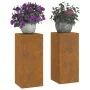 Soportes de Plantas para Exterior Pilar 2 pcs 24x24x55 cm Acero Weathering by , Pot stands - Ref: Foro24-865819, Price: 62,65...