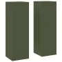 Soportes para Plantas Exteriores Pilar 2 pcs Verde Oliva 24x24x75 cm Acero | Foro24.es | Tu tienda online para hogar, jardín y más Foro24.es