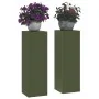 Soportes para Plantas Exteriores Pilar 2 pcs Verde Oliva 24x24x75 cm Acero | Foro24.es | Tu tienda online para hogar, jardín y más Foro24.es