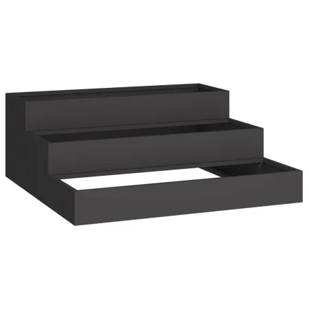 Macetero de jardín de 3 niveles 90x90x35 cm en acero negro | Foro24.es | Tu tienda online para hogar, jardín y más Foro24.es
