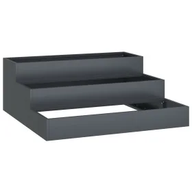 Macetero de Jardín 3 Niveles 90x90x35 cm Acero Antracita by , Pots and planters - Ref: Foro24-865836, Price: 96,65 €, Discoun...