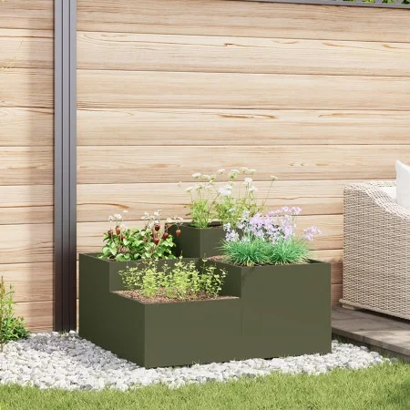 Macetero de Jardín 80x80x48 cm Verde Oliva Acero | Foro24.es | Tu tienda online para hogar, jardín y más Foro24.es