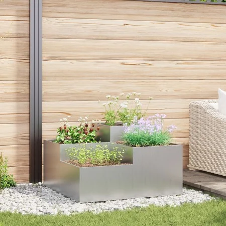 Macetero para jardín 80x80x48 cm de acero galvanizado | Foro24.es | Tu tienda online para hogar, jardín y más Foro24.es