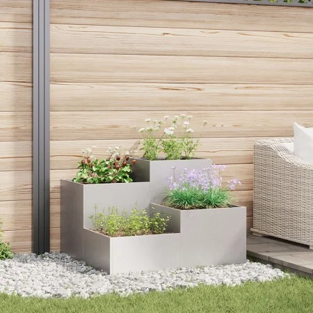 Macetero de jardín 80x80x60 cm de acero inoxidable | Foro24.es | Tu tienda online para hogar, jardín y más Foro24.es