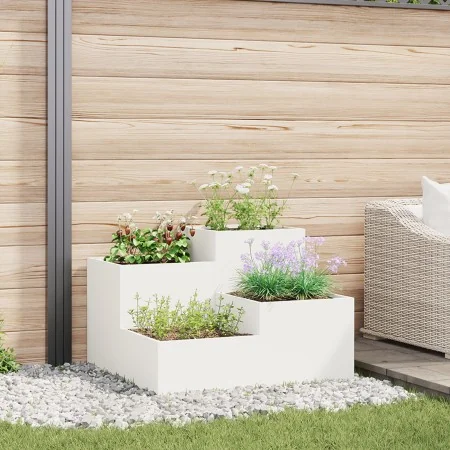 Macetero de jardín 100x100x60 cm Acero Blanco | Foro24.es | Tu tienda online para hogar, jardín y más Foro24.es