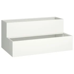 Macetero de 2 Niveles 100x60x45 cm Blanco de Acero