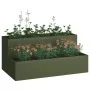 Macetero de jardín de 2 niveles 100x60x45 cm Verde oliva Acero | Foro24.es | Tu tienda online para hogar, jardín y más Foro24.es