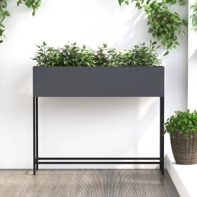 Jardinera Elevada 100x26x82 cm Acero Antracita by , Pots and planters - Ref: Foro24-865878, Price: 89,20 €, Discount: -5%%