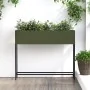 Jardinera Elevada 100x26x82 cm Verde Oliva Acero by , Pots and planters - Ref: Foro24-865879, Price: 101,10 €, Discount: -5%%