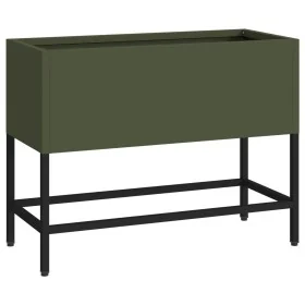Elevador de Jardín 60x26x45 cm Verde Oliva de Acero by , Pots and planters - Ref: Foro24-865886, Price: 53,81 €, Discount: -5%%