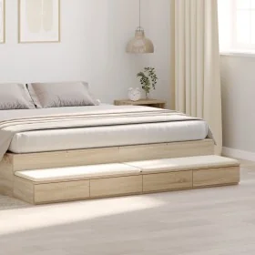 Cajones para Cama Roble Sonoma 200x36,5x16,5 cm