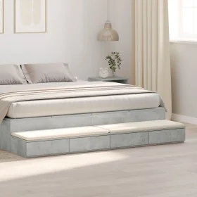 Cajones de Cama Gris Concreto 200x36,5x16,5 cm