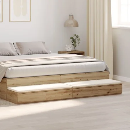 Cajones de Cama de Roble Artesanal 200x36.5x16.5 cm Madera Elaborada | Foro24.es | Tu tienda online para hogar, jardín y más Foro24.es