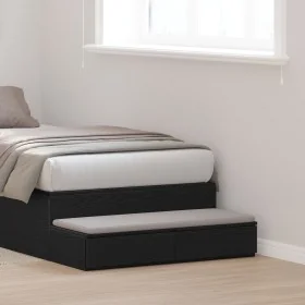 Cajones de Cama Negros 80x36,5x16,5 cm de Madera