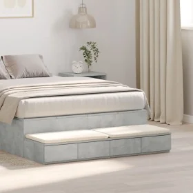 Cajones de Cama Gris Concreto 120x36.5x16.5 cm