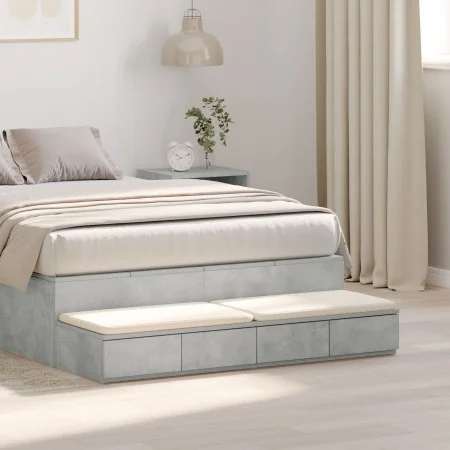 Cajones de Cama Gris Concreto 120x36.5x16.5 cm Madera Fabricada | Foro24.es | Tu tienda online para hogar, jardín y más Foro24.es