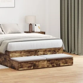 Cajones de Cama Roble Ahumado 120x36,5x16,5 cm