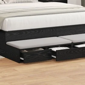 Cajones para cama Negros 140x36,5x16,5 cm de