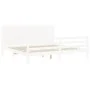 White solid wood bed frame with headboard 200x200 cm by vidaXL, Beds and slatted bases - Ref: Foro24-3194657, Price: 207,82 €...
