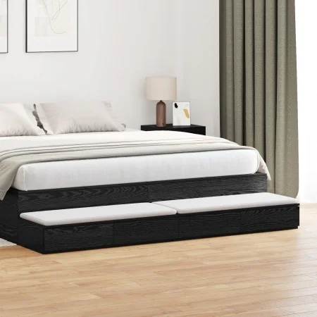 Cajones para Cama Negros VidaXL 180x36,5x16,5 cm de Madera Contrachapada | Foro24.es | Tu tienda online para hogar, jardín y más Foro24.es