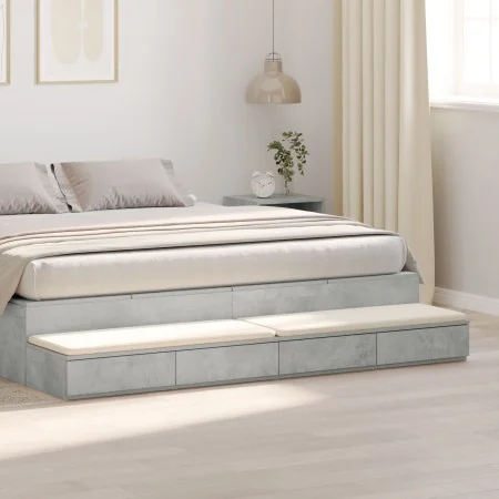Cajones para Cama Gris Concreto 180x36,5x16,5 cm Madera Elaborada | Foro24.es | Tu tienda online para hogar, jardín y más Foro24.es