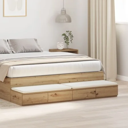 Cajones de Cama en Roble Artesanal 135x36,5x16,5 cm de Madera de Ingeniería | Foro24.es | Tu tienda online para hogar, jardín y más Foro24.es