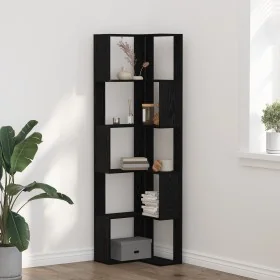 Estante Esquinero de 5 Niveles en Roble Negro 50x50x179 cm de Madera de , Librerías y estanterías - Ref: Foro24-868049, Preci...
