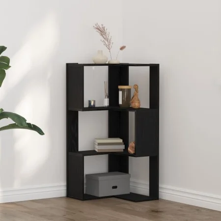 Estantería Esquinera de 3 Niveles Color Roble Negro 50x50x102 cm Madera Ingenierizada von , Bücherregale und Regale - Ref: Fo...