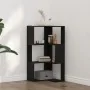 Estantería Esquinera de 3 Niveles Color Roble Negro 50x50x102 cm Madera Ingenierizada von , Bücherregale und Regale - Ref: Fo...