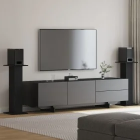 Soportes para Altavoces 2 pcs Roble Negro