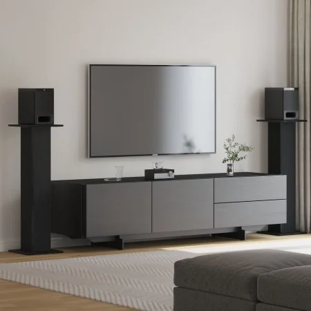 Soportes para altavoces 2 pcs Madera de roble negro 30x30x95 cm Madera de ingeniería von , Lautsprecherständer - Ref: Foro24-...