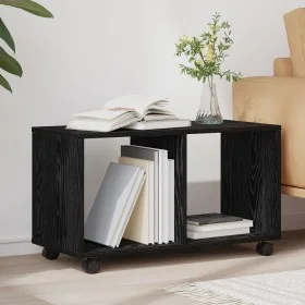 Mesa Auxiliar con Ruedas de Roble Negro